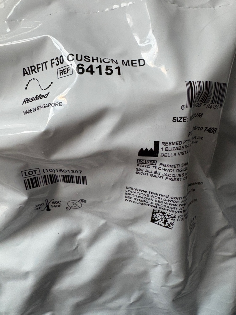 ResMed AirFit F30 Cushion - White